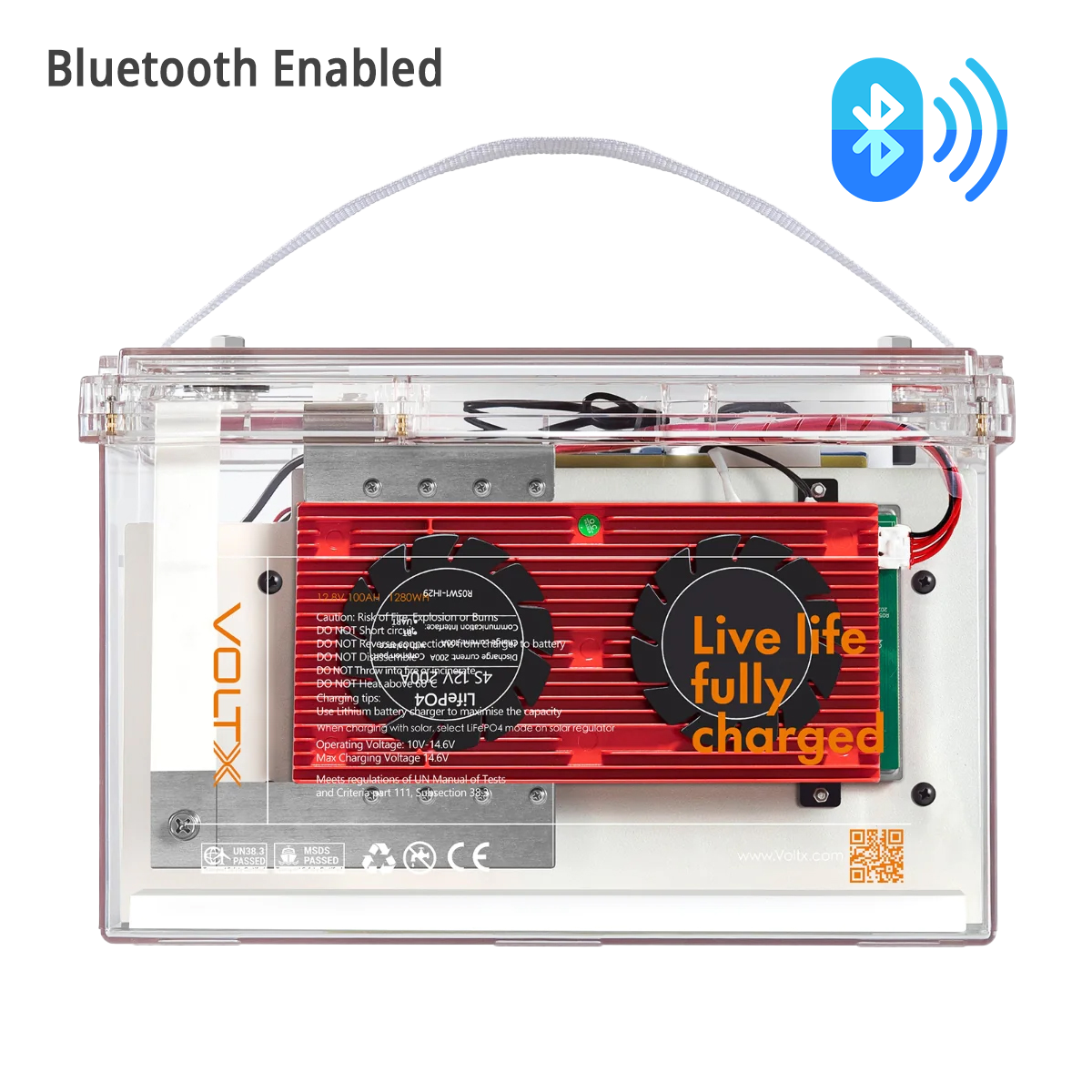 VoltX 12V 100Ah Bluetooth Daly LiFePO4 Battery
