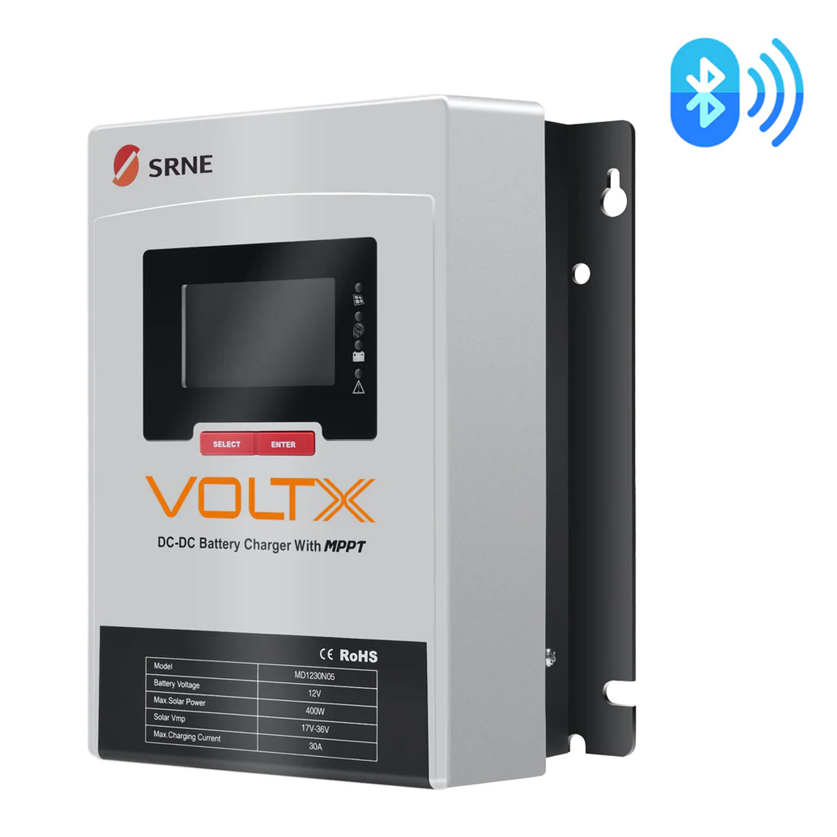 VoltX SRNE 12V 30A DC-DC MPPT LiFePO4 Battery Charger with Bluetooth