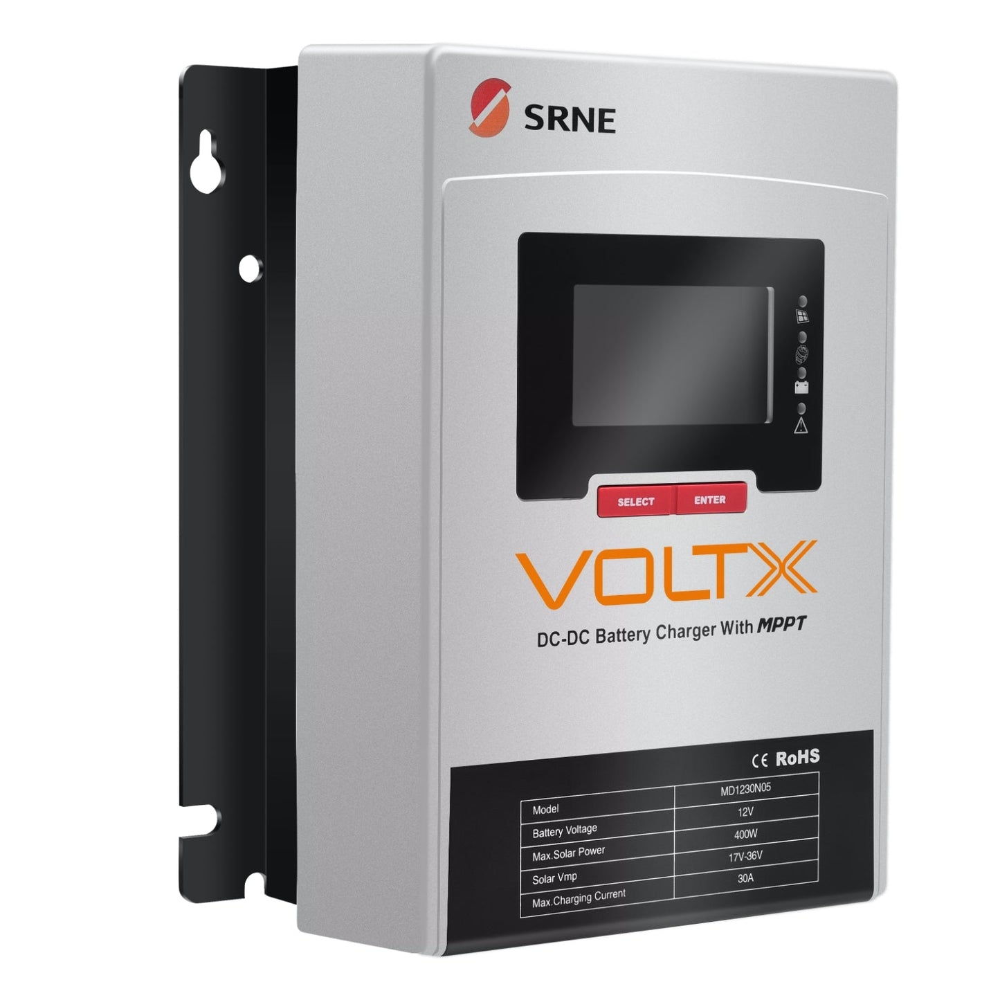 VoltX SRNE 12V 30A DC-DC MPPT LiFePO4 Battery Charger with Bluetooth