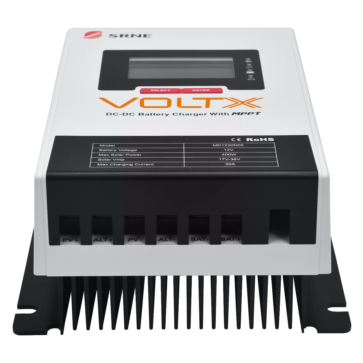 VoltX SRNE 12V 30A DC-DC MPPT LiFePO4 Battery Charger with Bluetooth