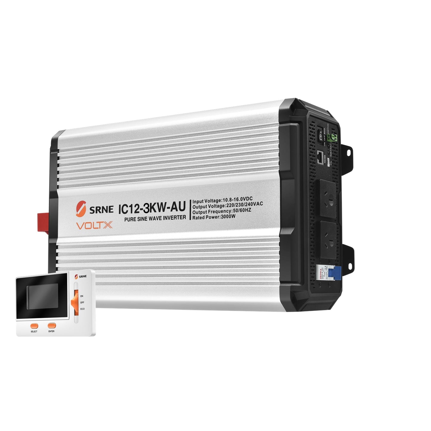 VoltX 12V 3KW Pure Sine Wave Inverter + FREE VoltX Inverter LCD Display
